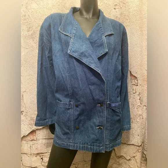 Linda Lundstrom Jackets Coats Linda Lundstrom Sport Vintage Blazer Style Denim Jacket Poshmark